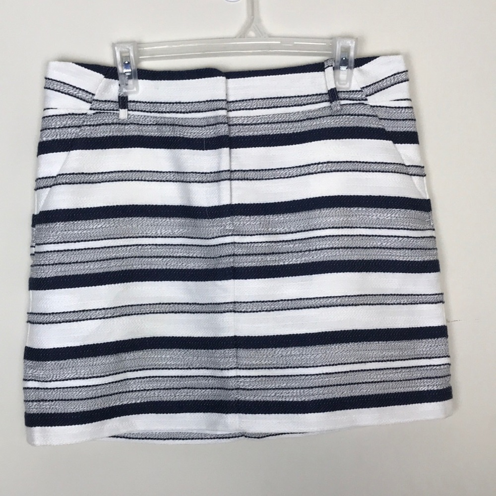 Loft blue and white striped skirt